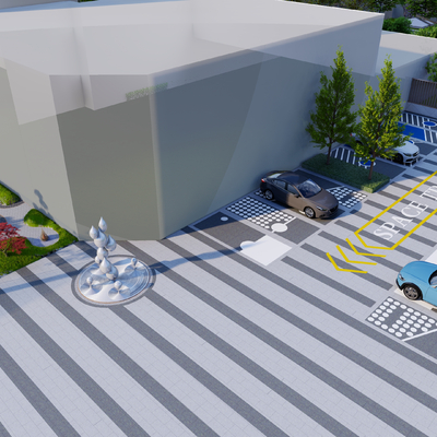  现代停车位su模型 