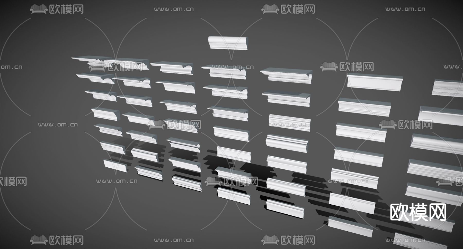现代石膏线条3d模型下载（渲染图4）
