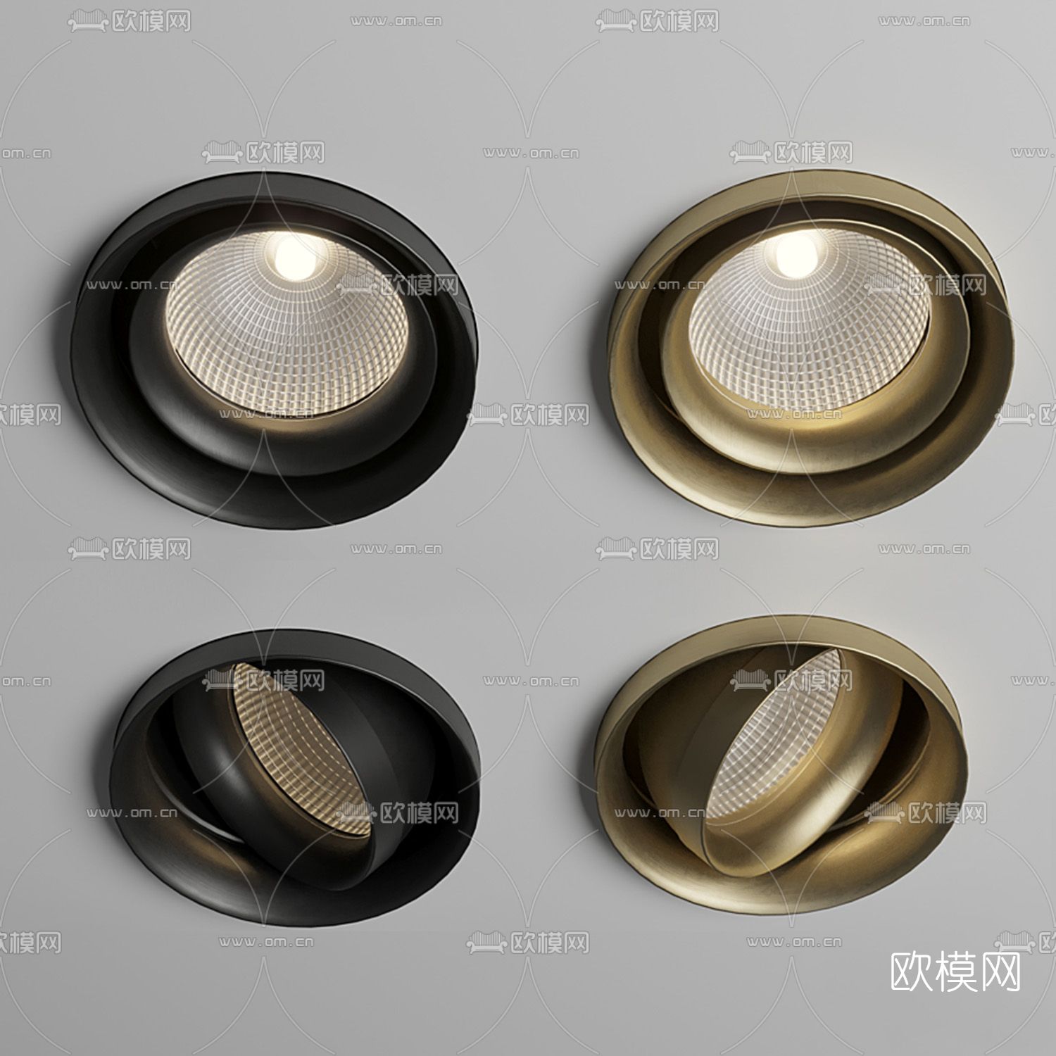 现代暗藏筒灯射灯3d模型下载