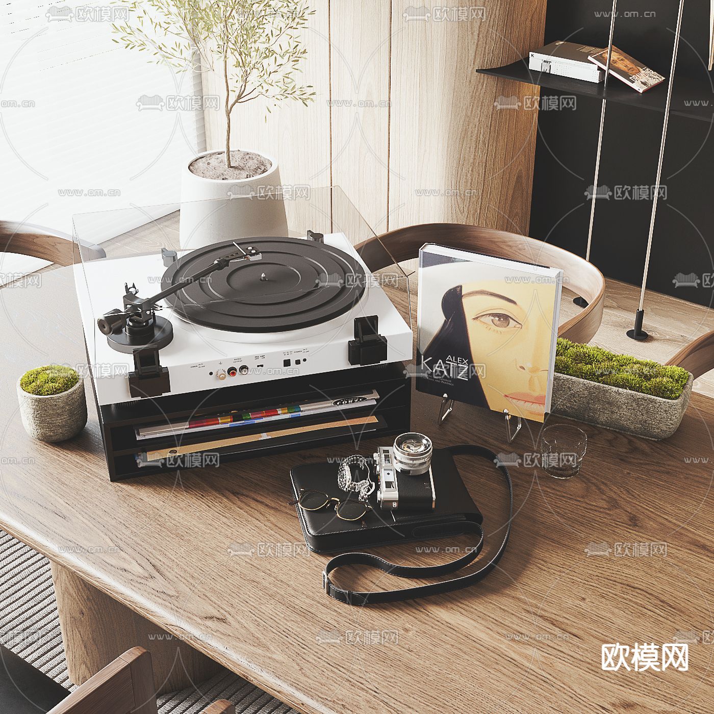 现代唱片机相机3d模型下载