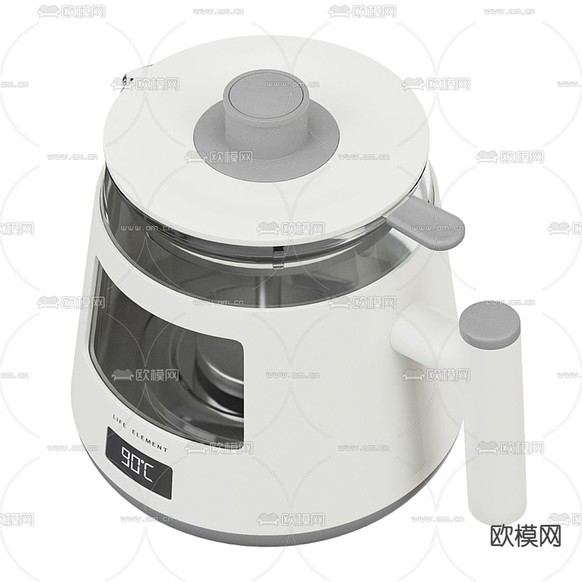 养生壶热水壶3d模型下载(渲染图3)