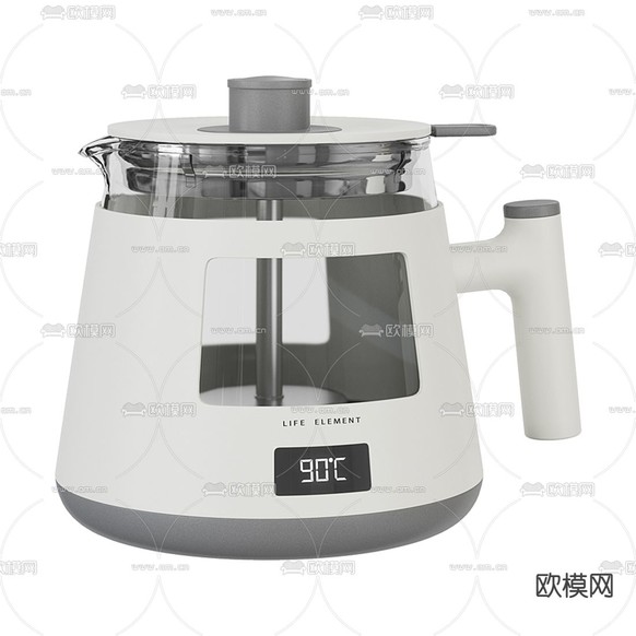 养生壶热水壶3d模型下载(渲染图2)