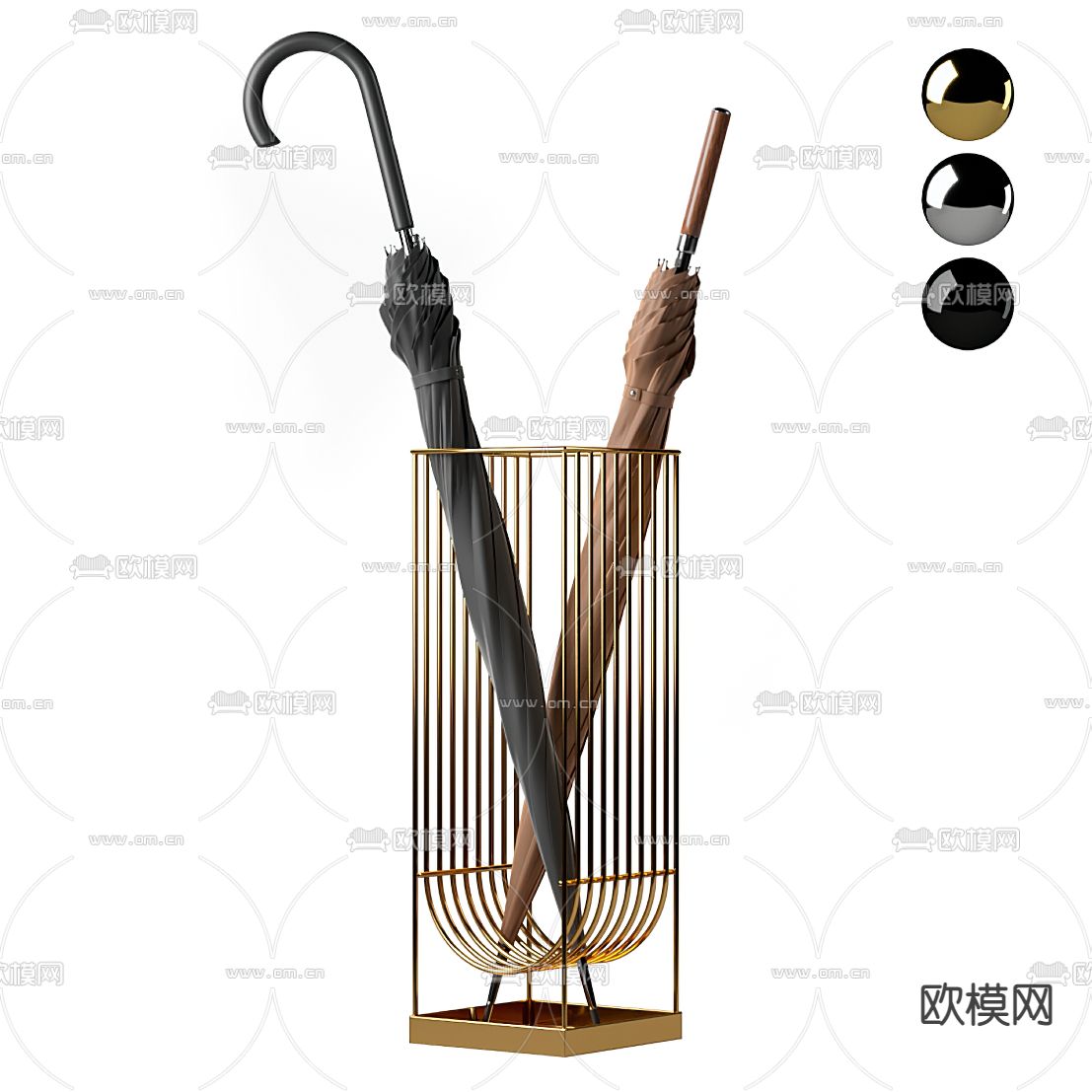 现代金属雨伞伞架3d模型下载