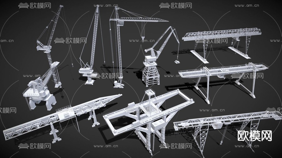 工业风起重机3d模型下载(渲染图1)