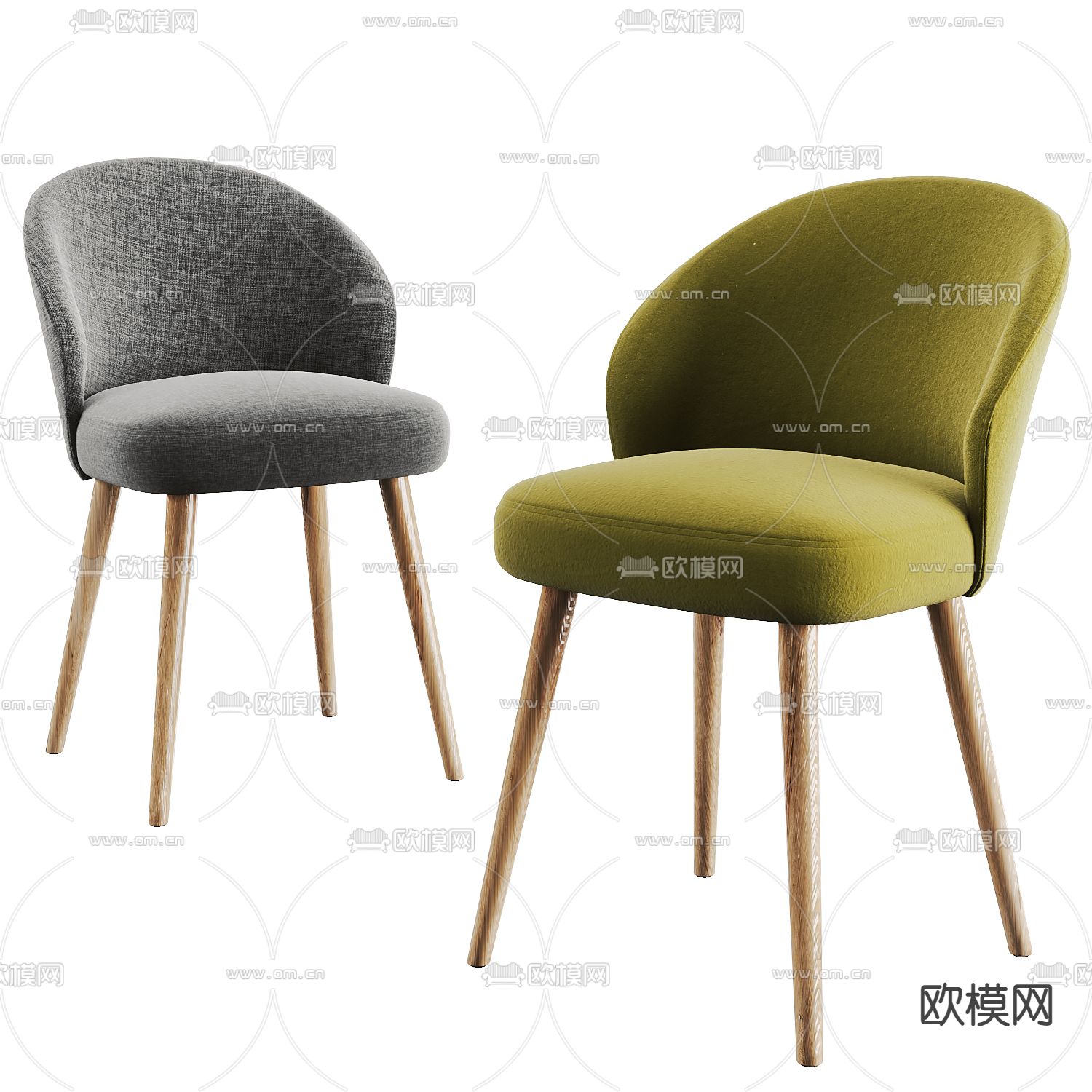 北欧餐椅单椅su模型下载（渲染图1）