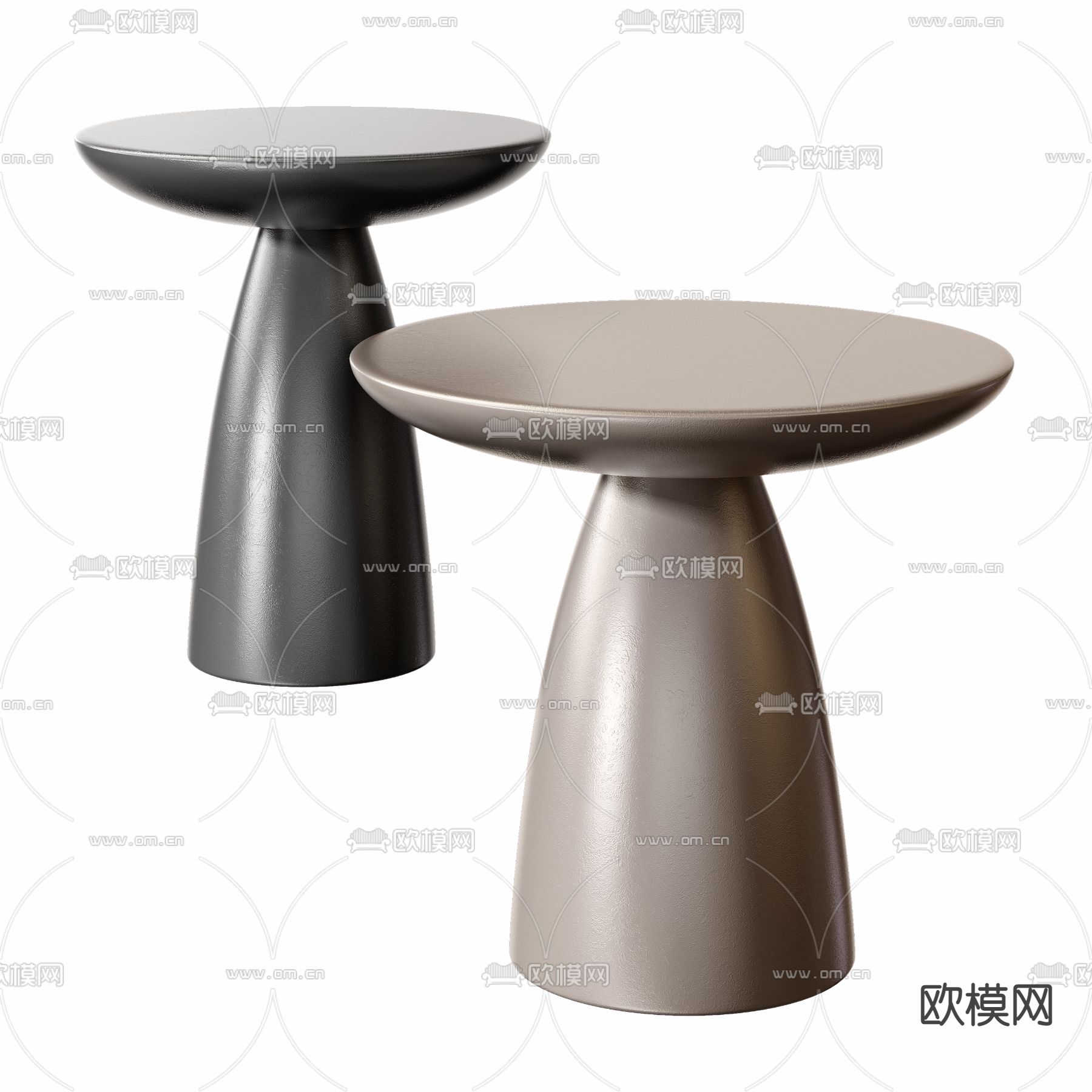 侘寂边几圆几3d模型下载