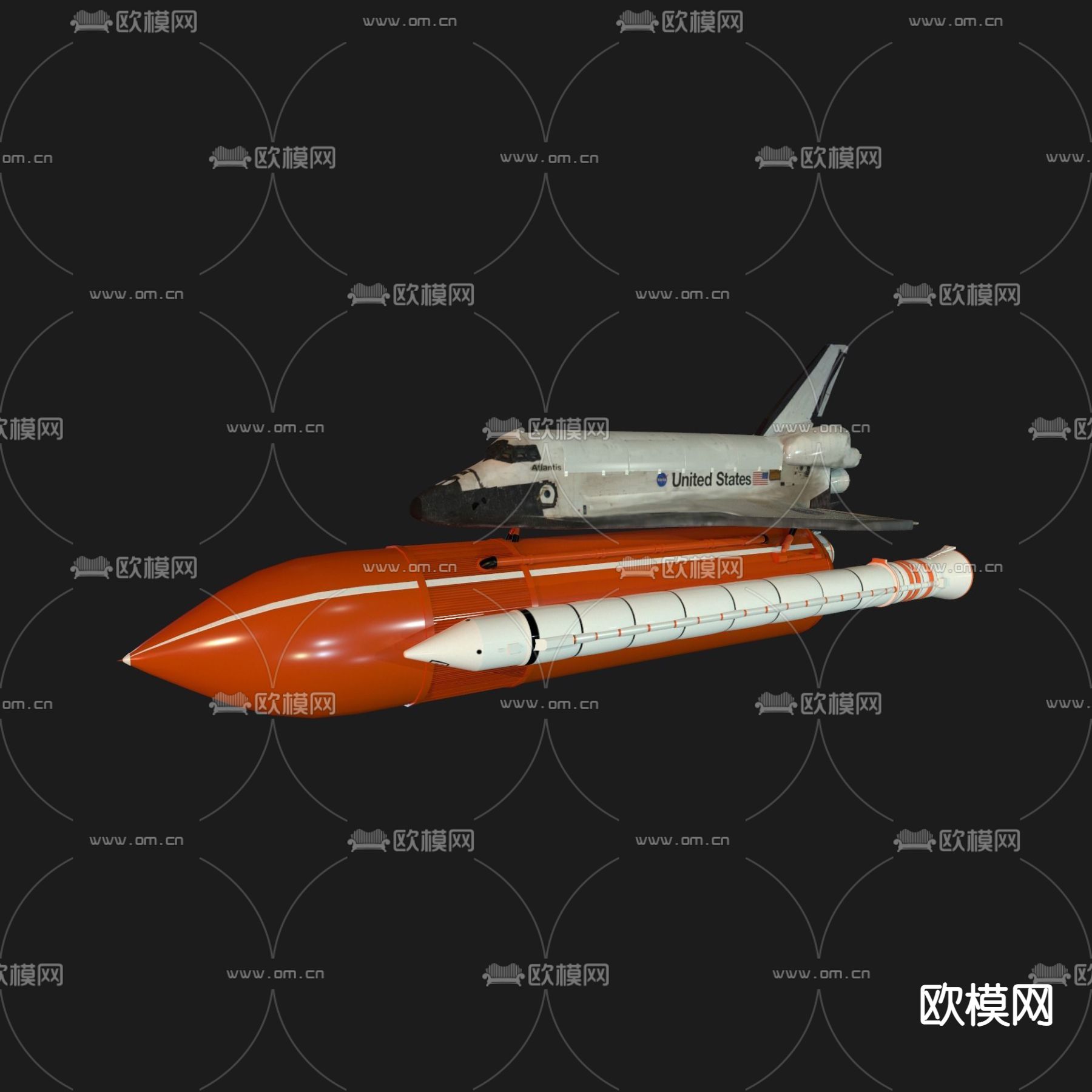 现代亚特兰蒂斯号航天飞机免费3d模型下载