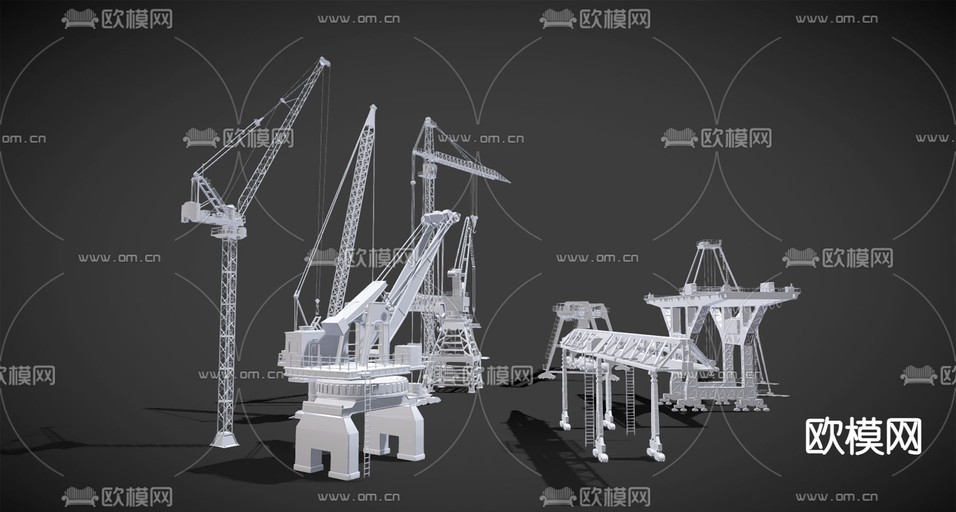 工业风起重机3d模型下载(渲染图2)