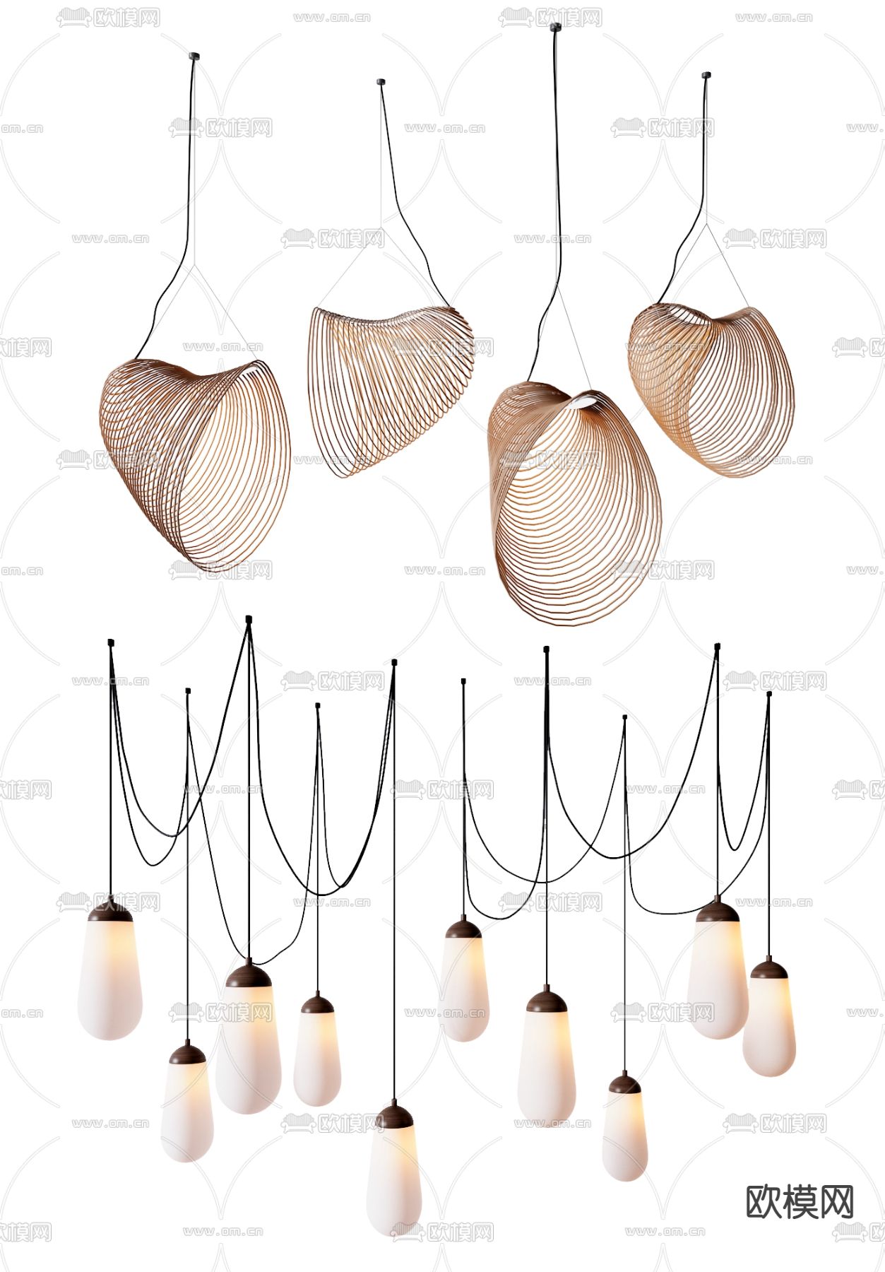 侘寂吊灯su模型下载（渲染图1）