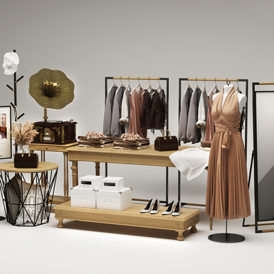服装店衣架中岛展台3d模型