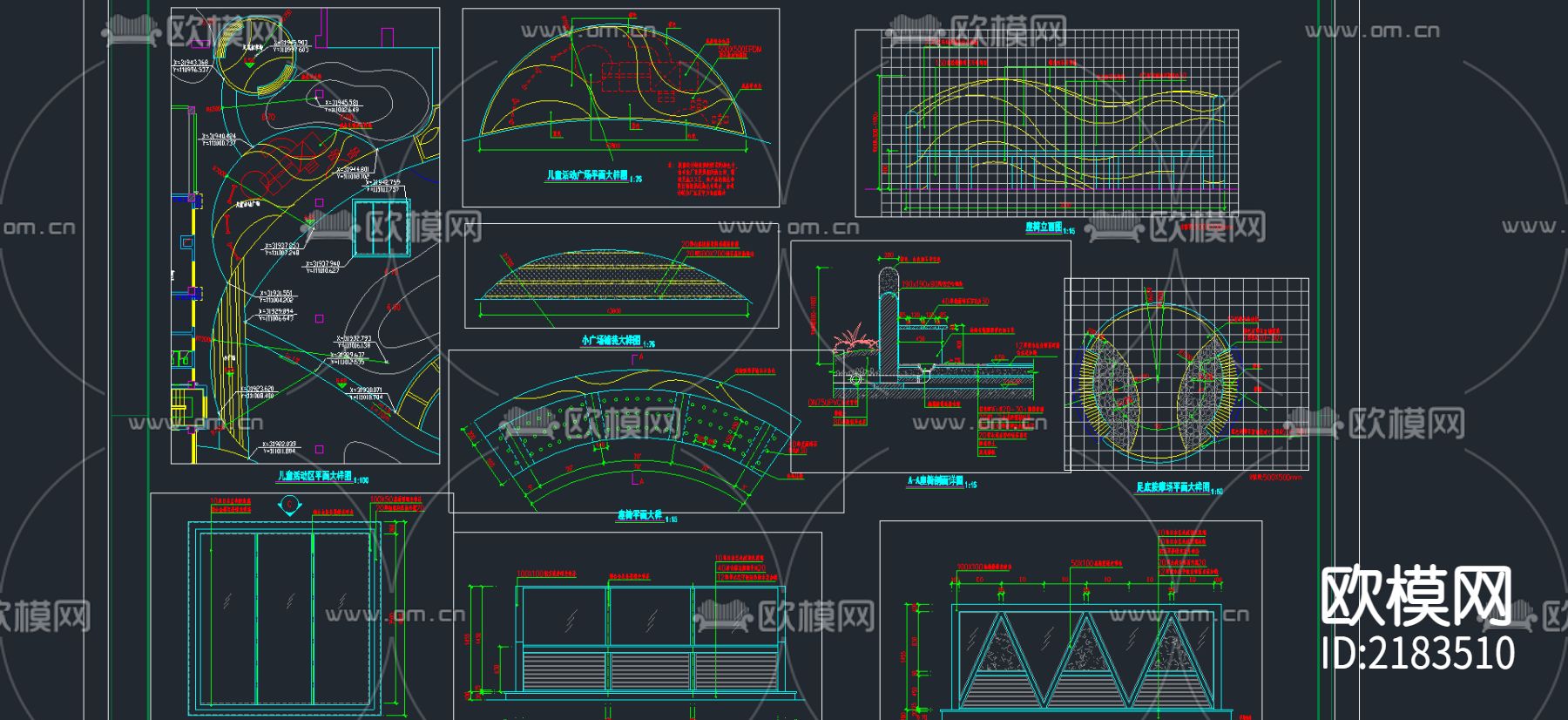 儿童活动区大样CAD施工图下载（渲染图1）