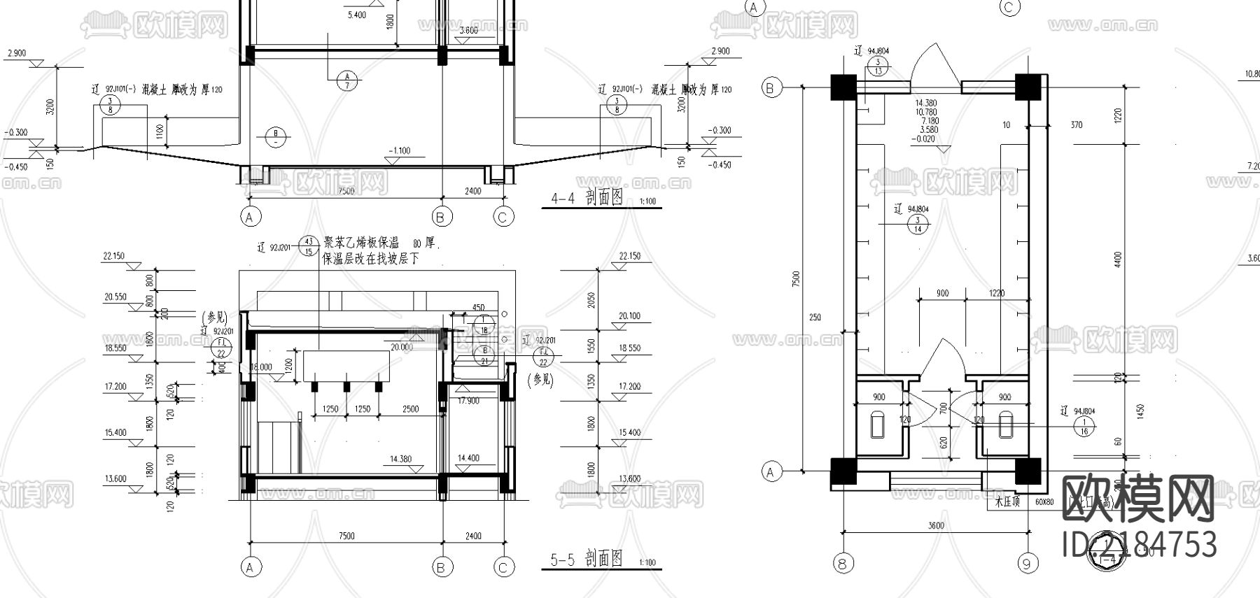 辽宁某中学全套CAD施工图下载（渲染图5）