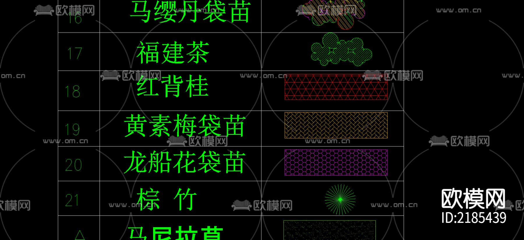 植物绿植CAD图库下载（渲染图1）