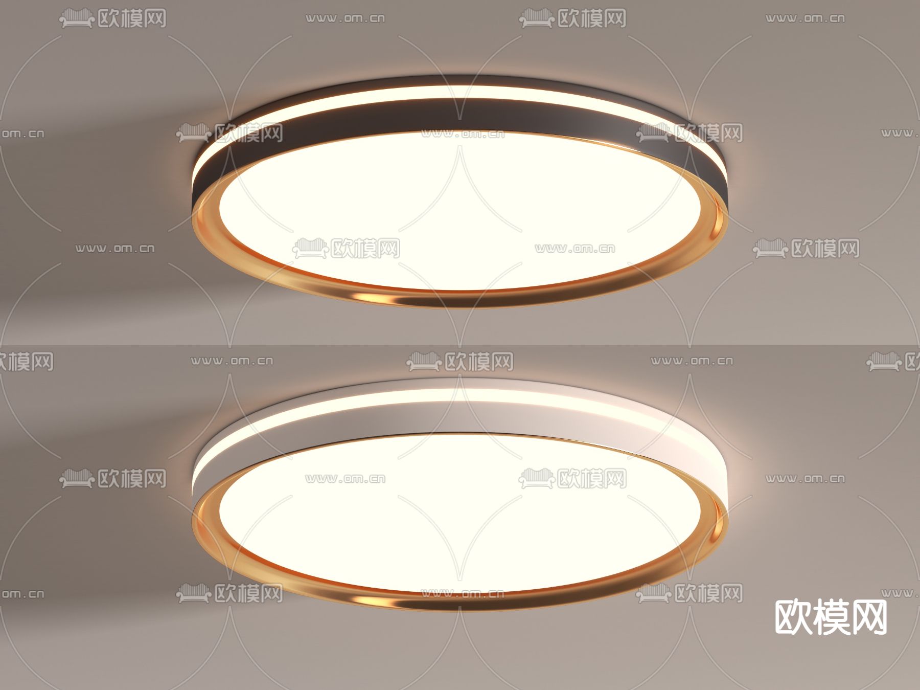 现代圆形吸顶灯3d模型下载