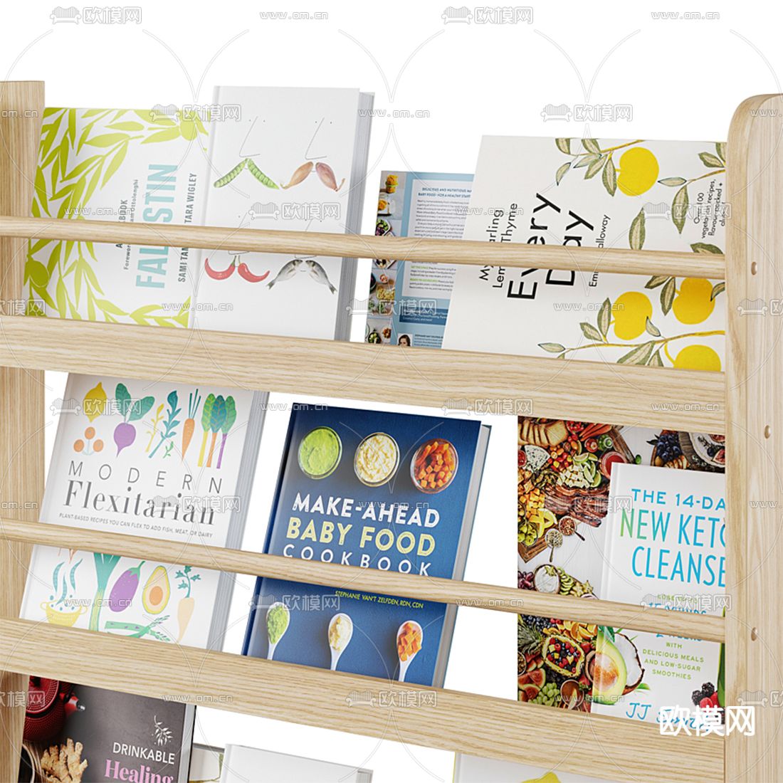 现代儿童书架3d模型下载（渲染图2）