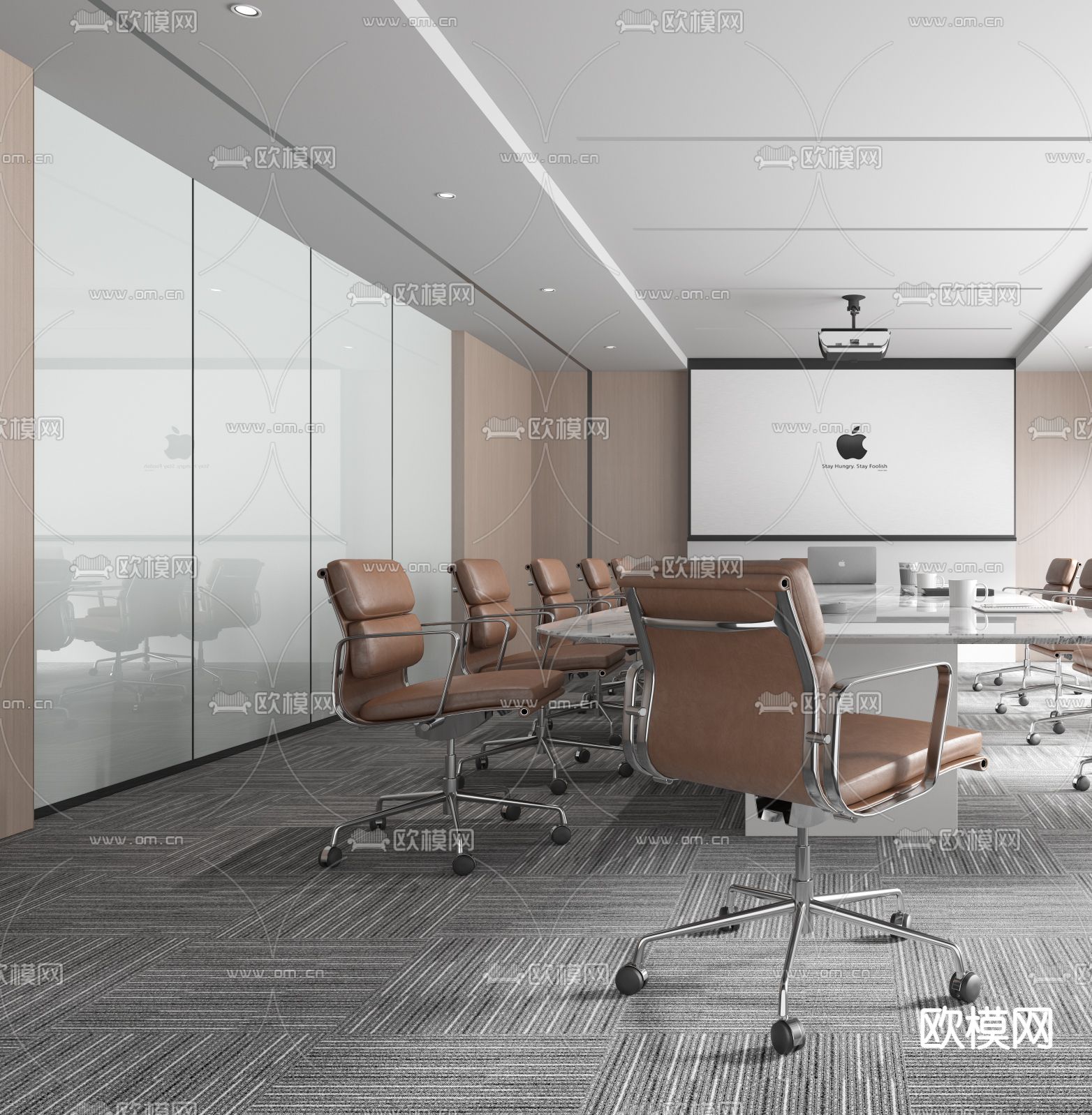 现代会议室3d模型下载（渲染图1）