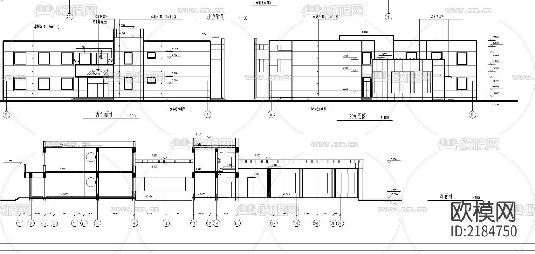幼儿园建筑cad施工图下载（渲染图7）