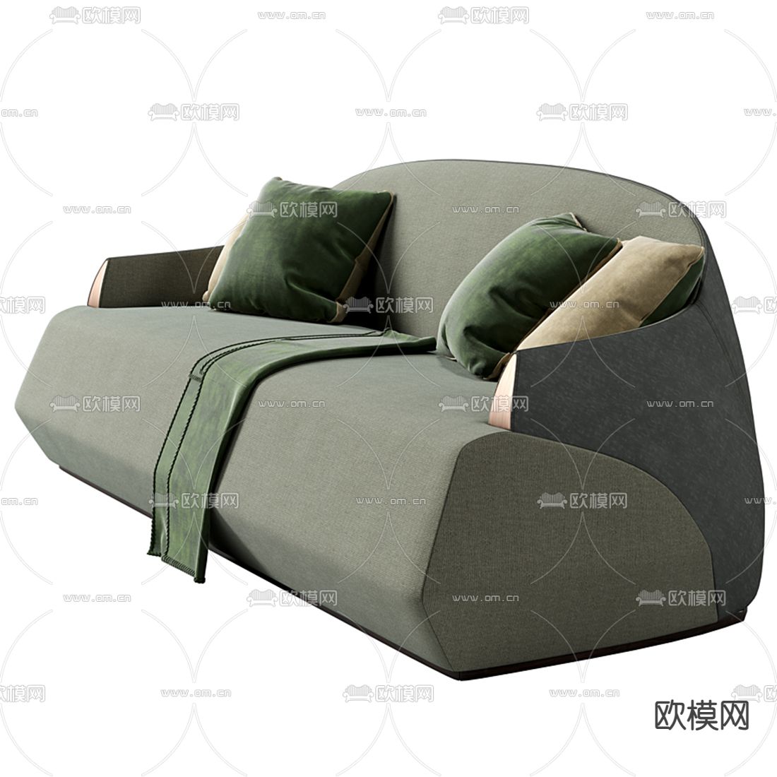 现代布艺双人沙发3d模型下载（渲染图5）