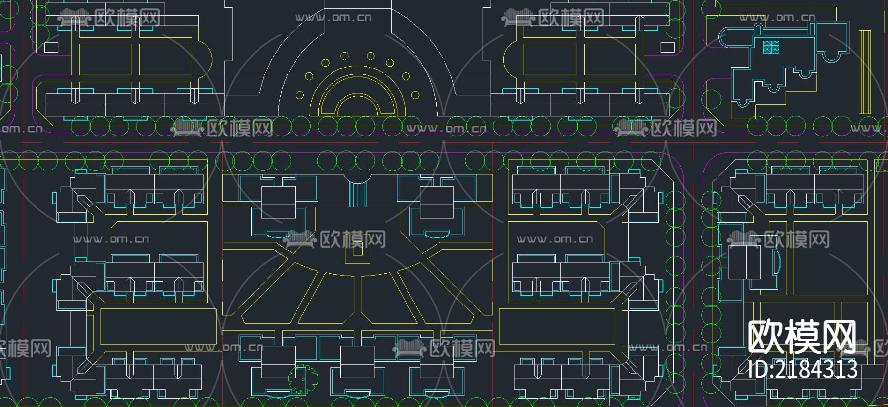 住宅区规划cad施工图下载（渲染图3）
