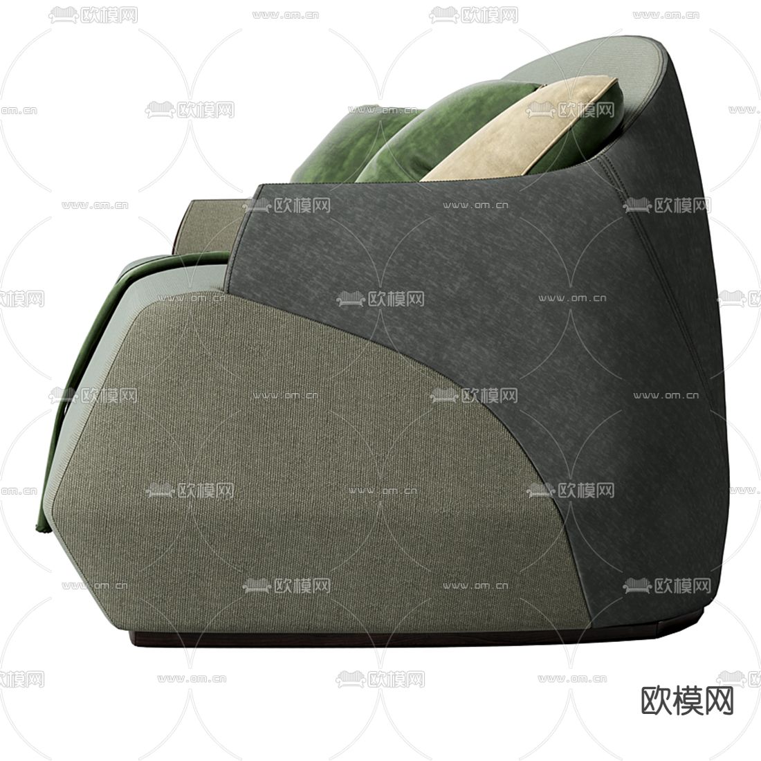 现代布艺双人沙发3d模型下载（渲染图2）