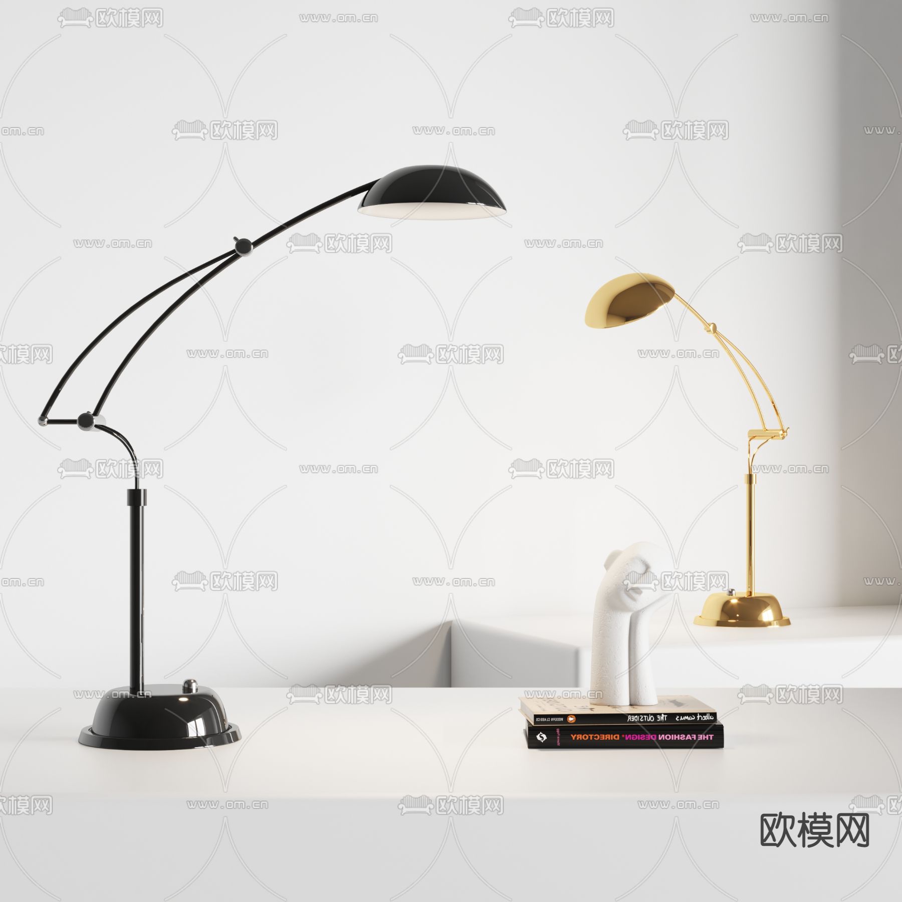 现代金属台灯3d模型下载_ID12024443_3dmax免费模型-欧模网