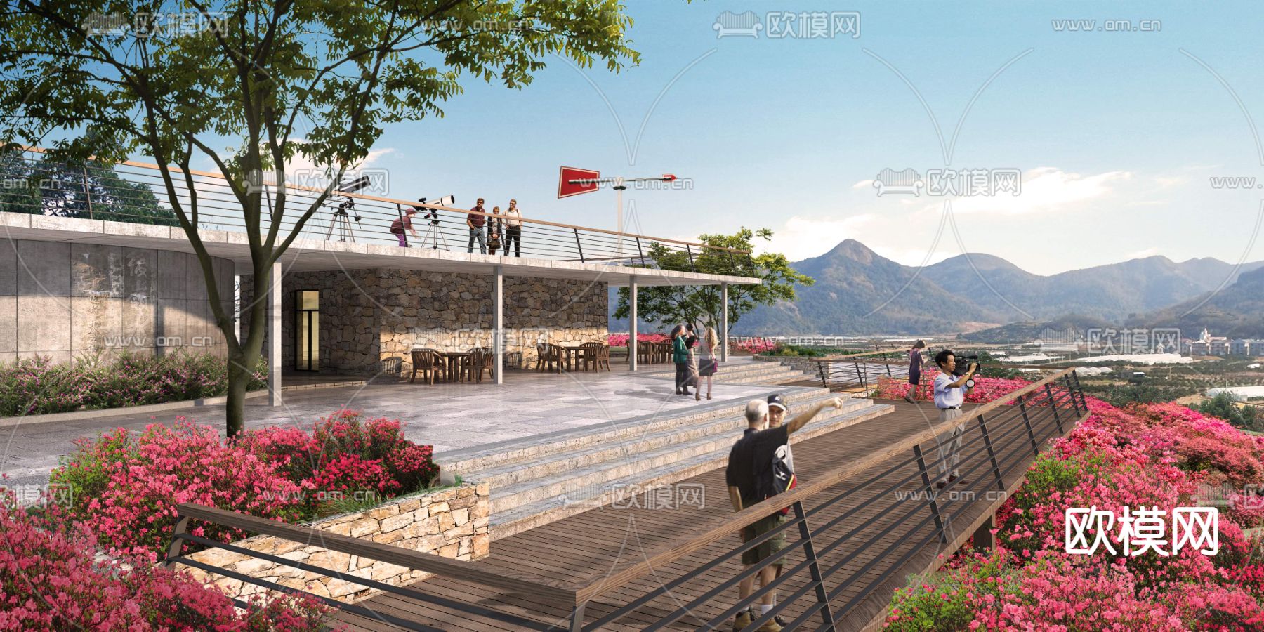 现代山顶挑台景观psd下载_ID12024912_3dmax免费模型-欧模网