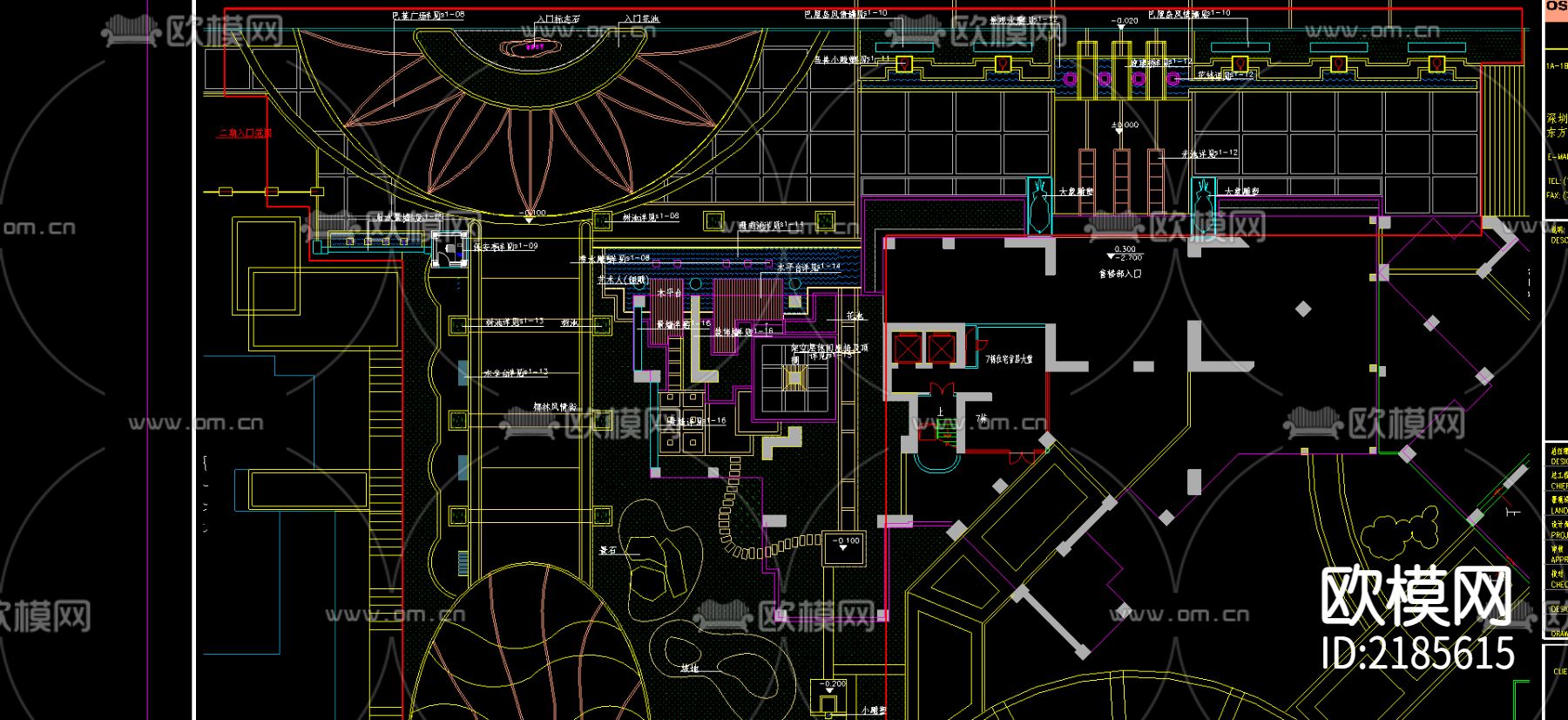 铺装定位标高灯具公设CAD施工图下载（渲染图3）