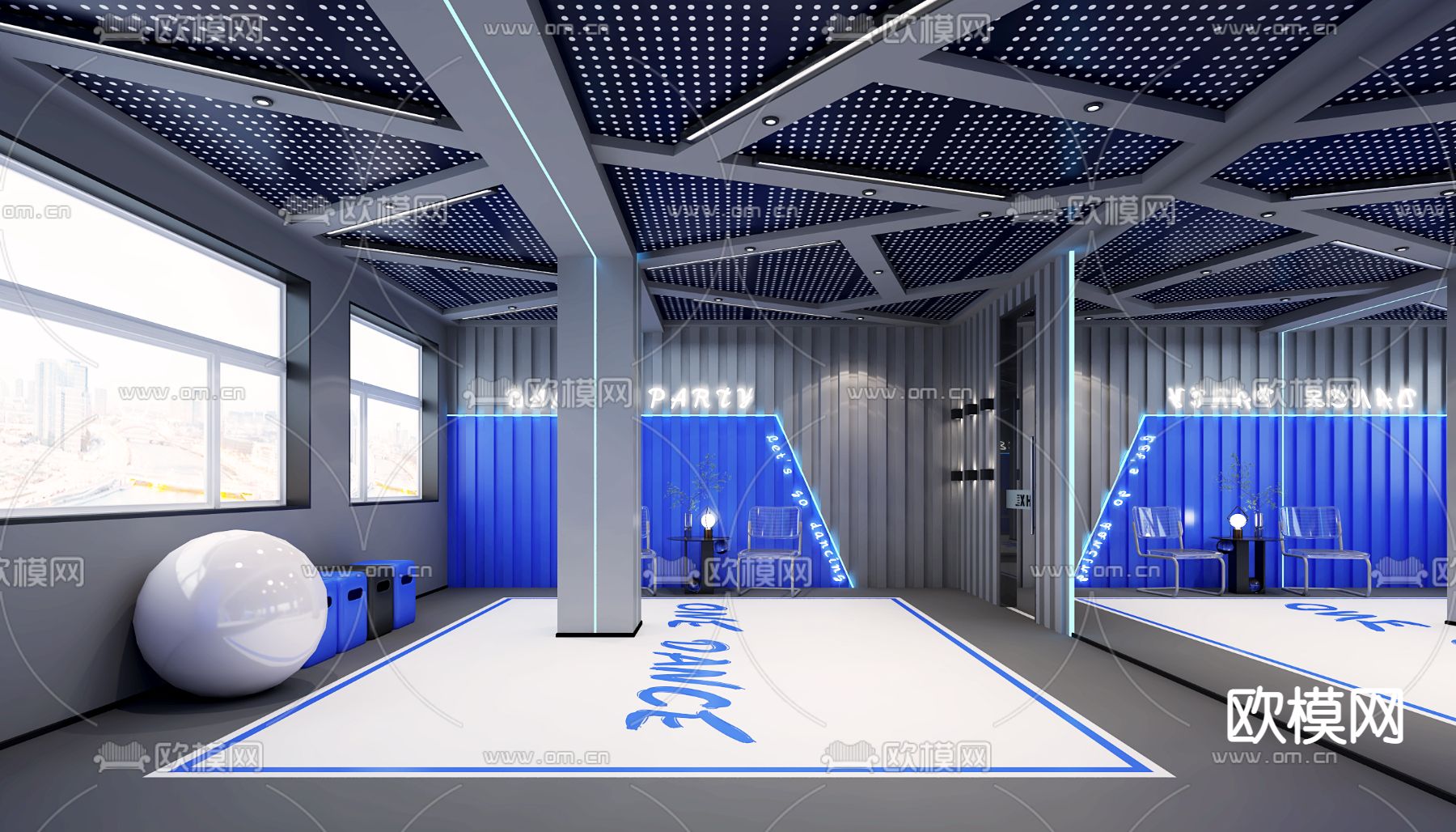 现代舞蹈学校教室3d模型下载（渲染图4）