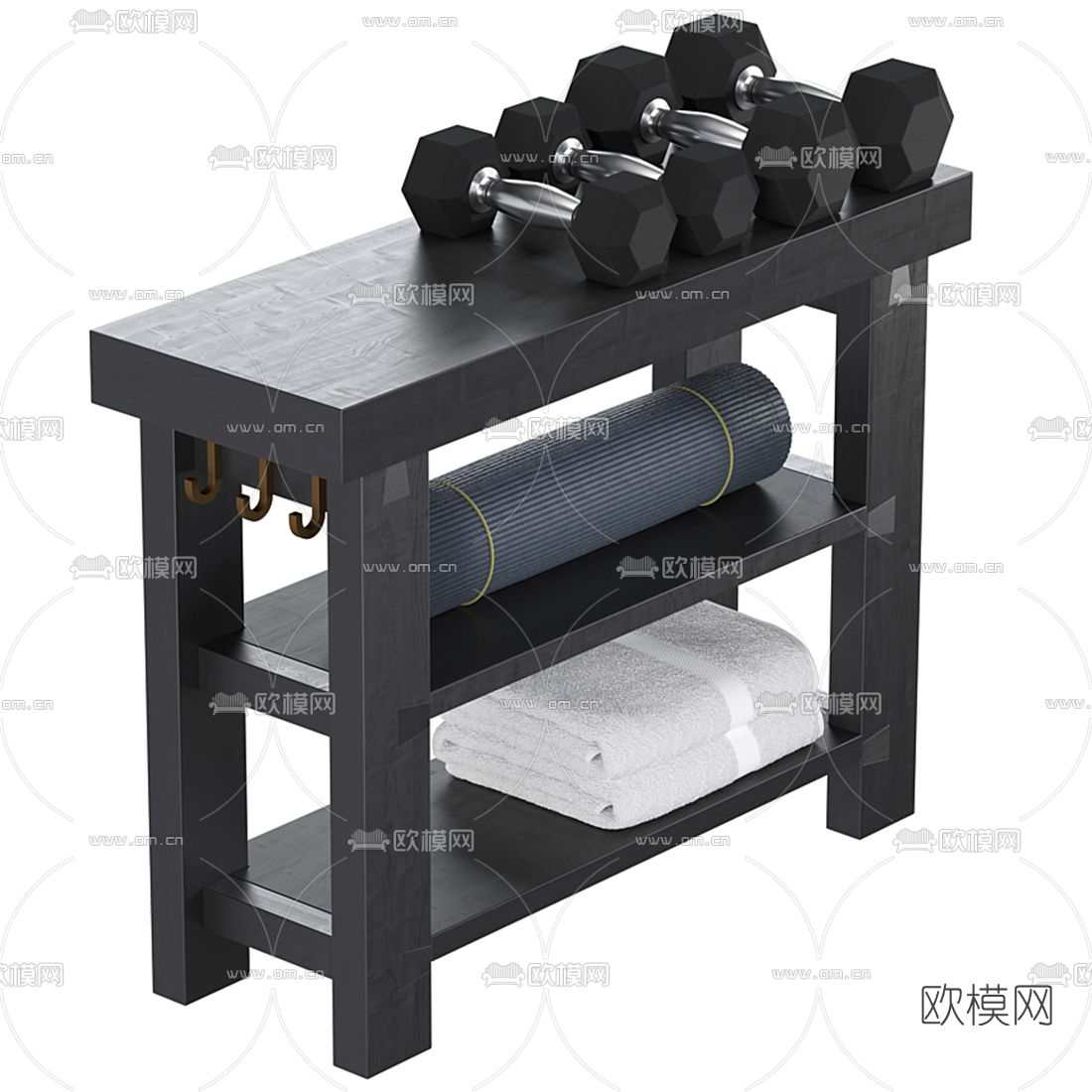 现代哑铃健身器材3d模型下载