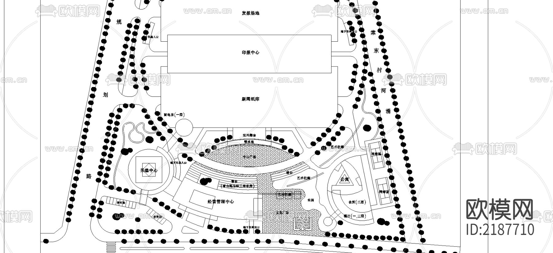 羊城晚报规划图cad施工图下载（渲染图1）