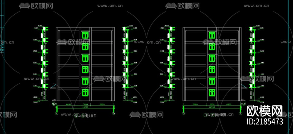 麗水中學(xué)宿舍樓cad施工圖下載(渲染圖2)