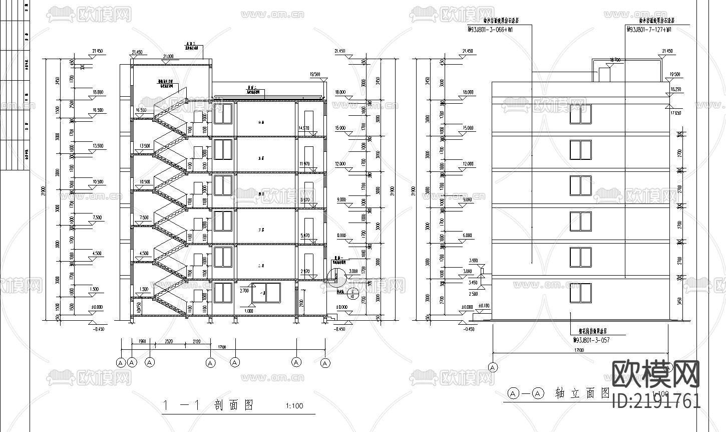 现代学生公寓cad施工图下载（渲染图4）