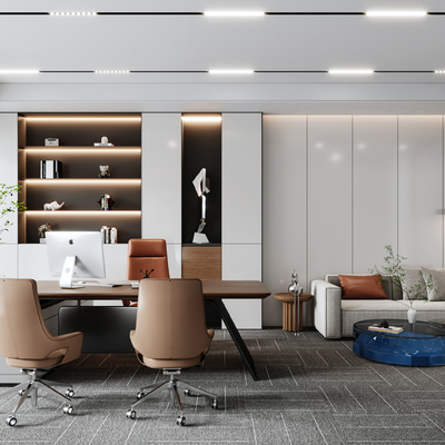  现代经理办公室su模型 