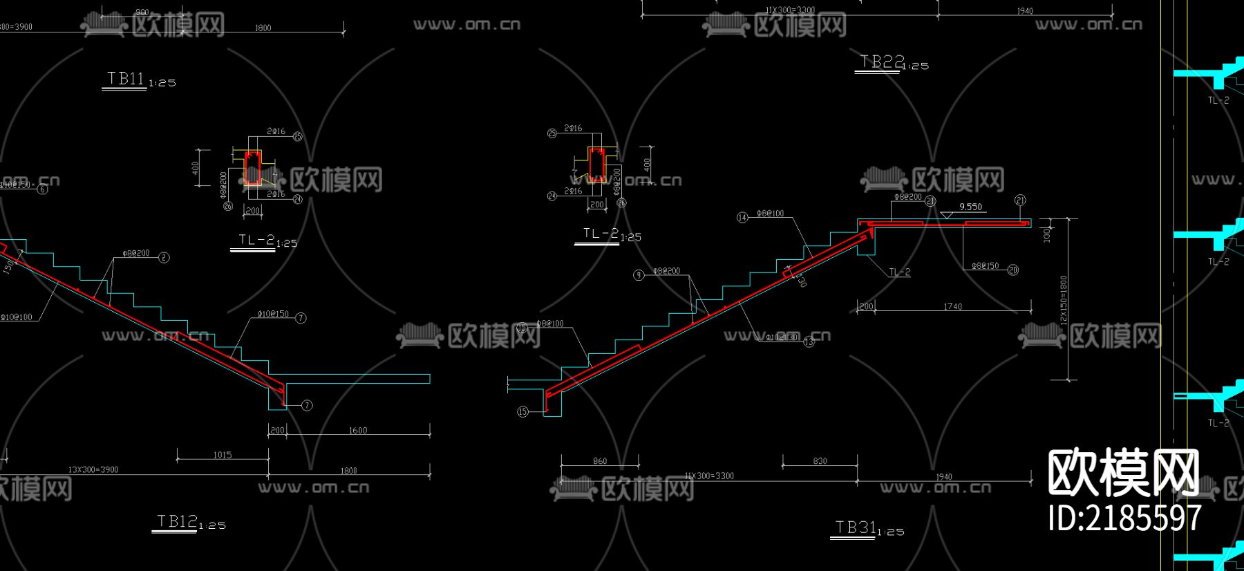 楼梯节点大样下载（渲染图1）