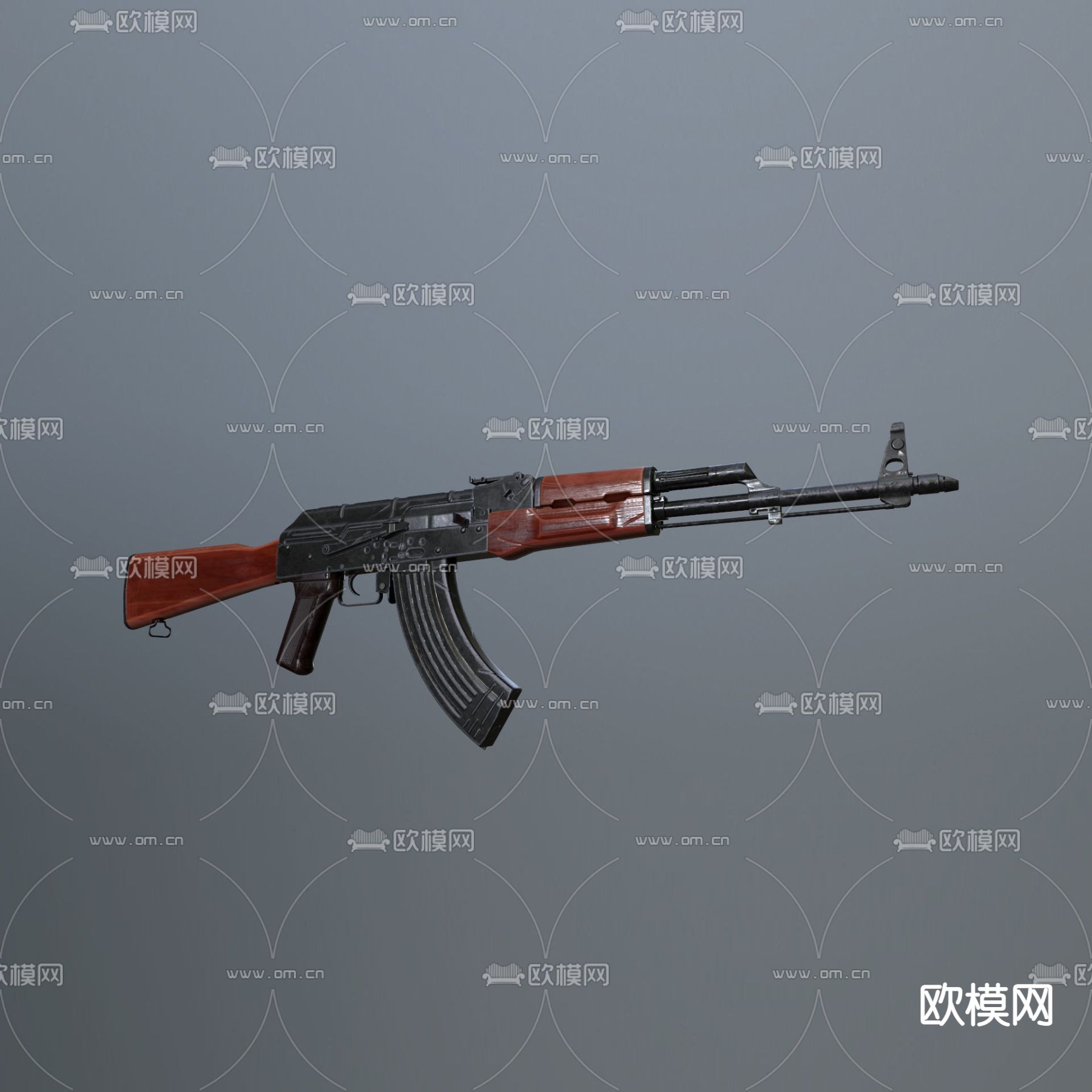 现代AK47突击步枪免费3d模型下载_ID12028239_3dmax免费模型-欧模网