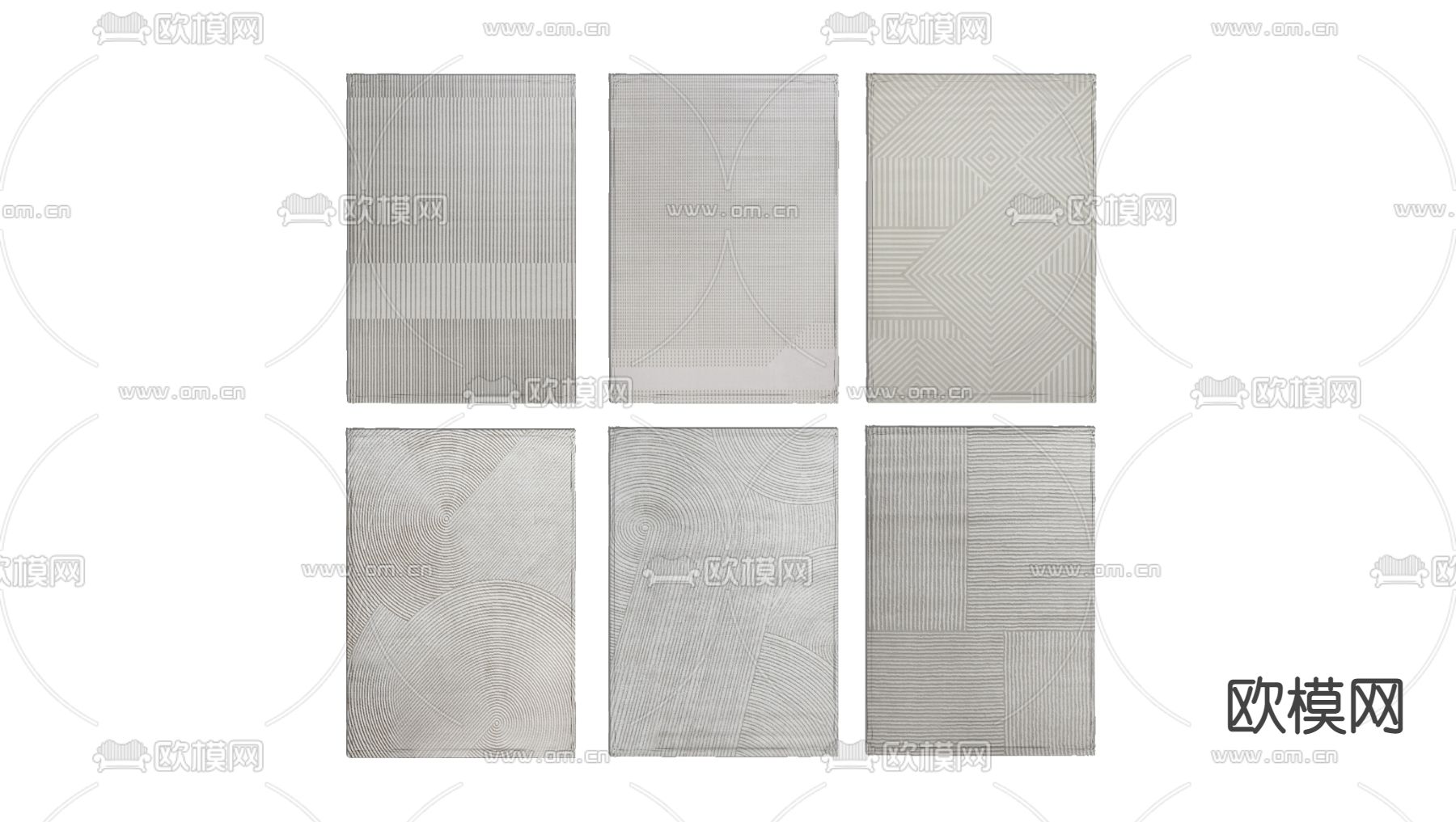 现代抽象地毯su模型下载