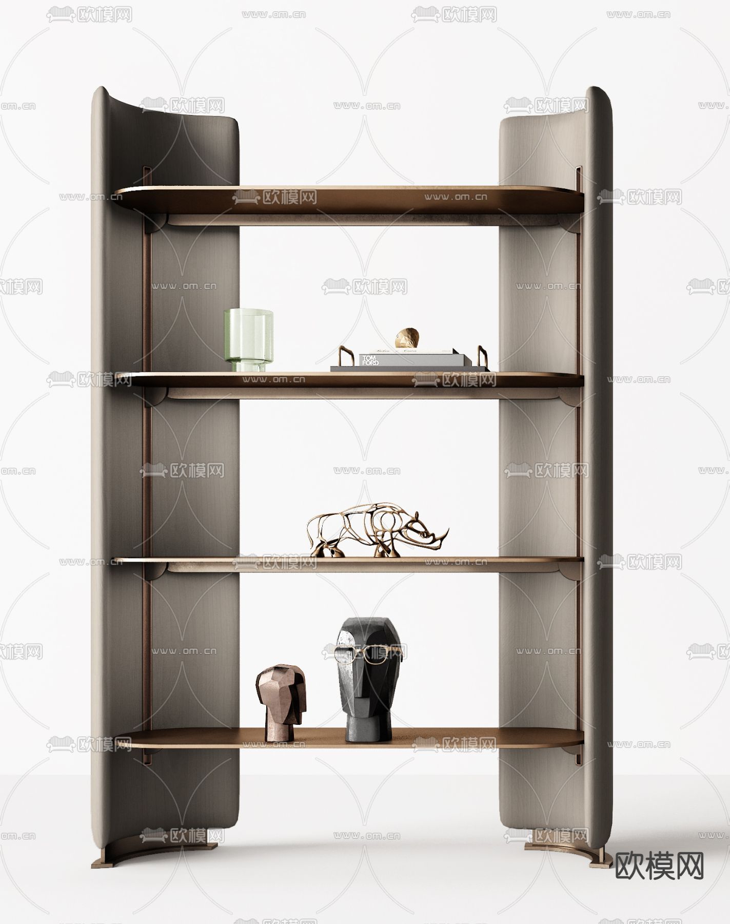 Minotti 现代书架装饰架su模型下载（渲染图3）