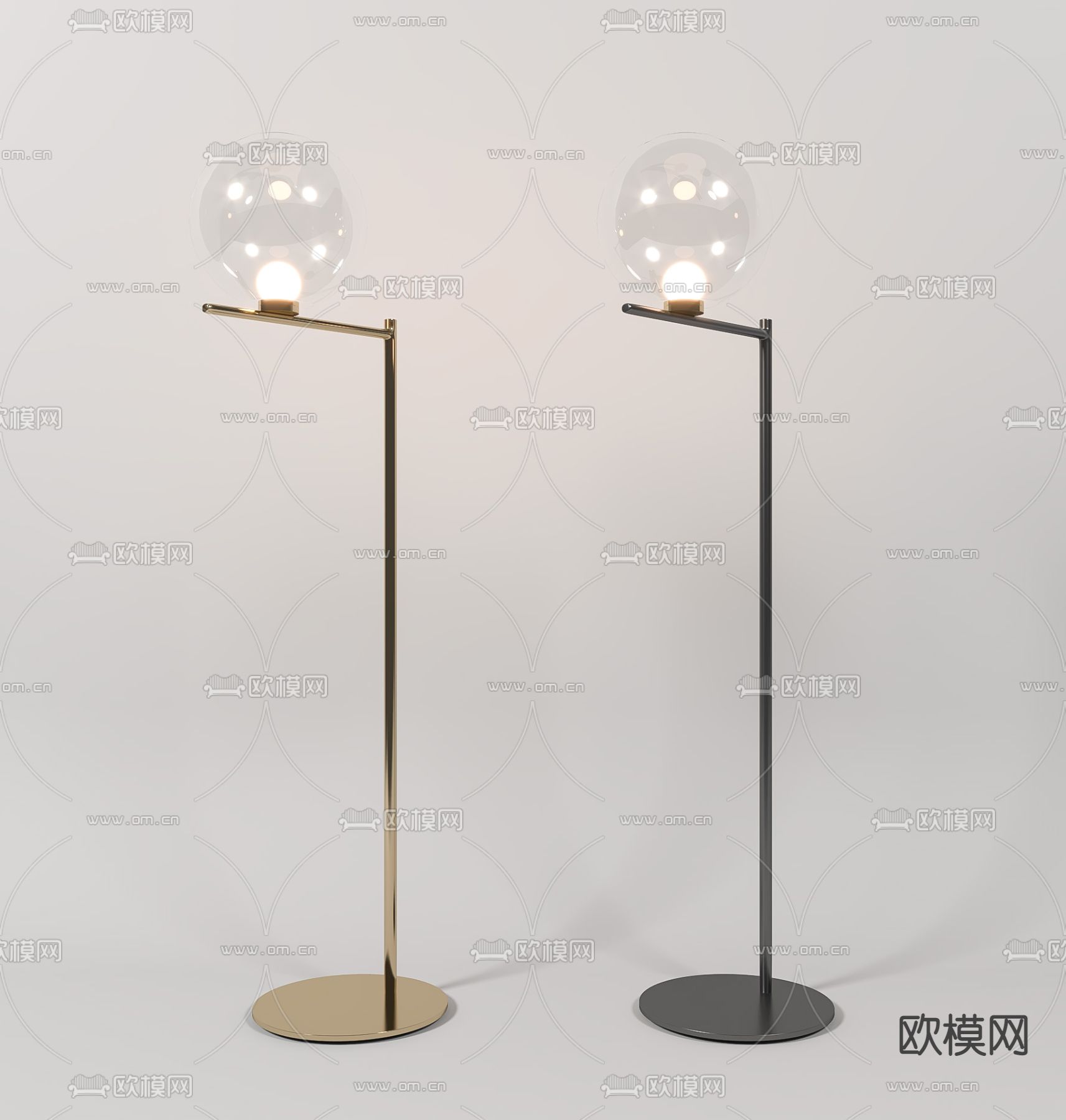 现代玻璃球落地灯su模型下载_ID12018038_sketchup模型下载-欧模网