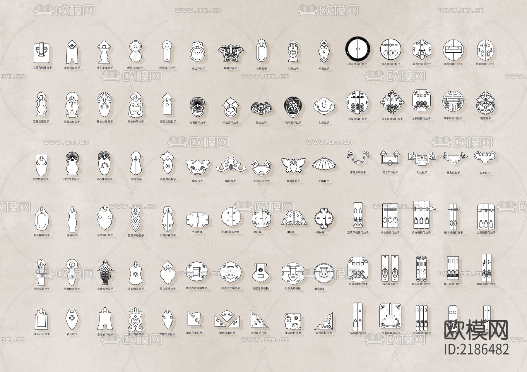 国风精选中式家具CAD图库下载（渲染图2）
