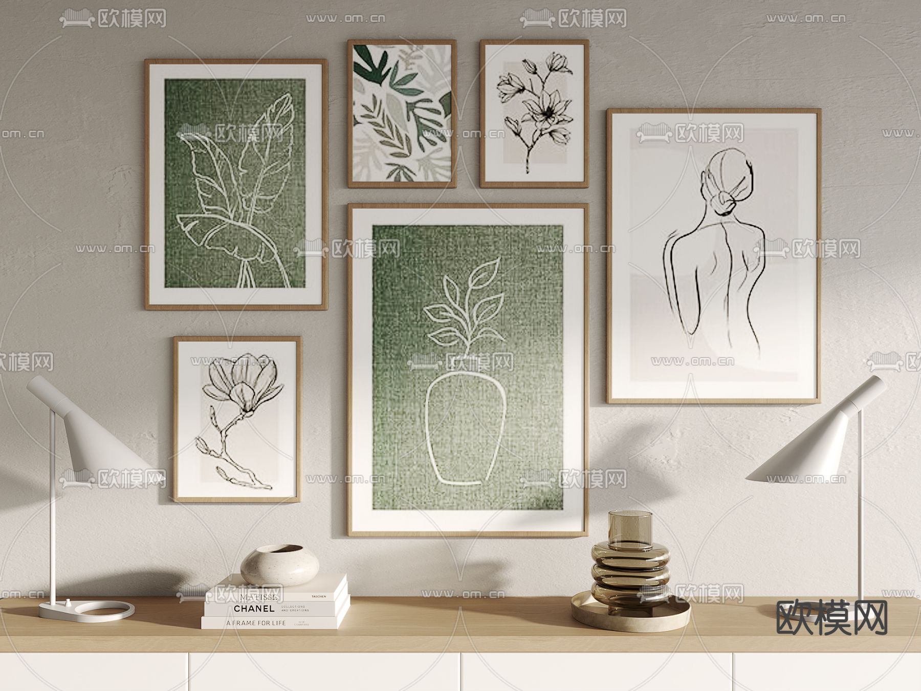 现代抽象装饰画su模型