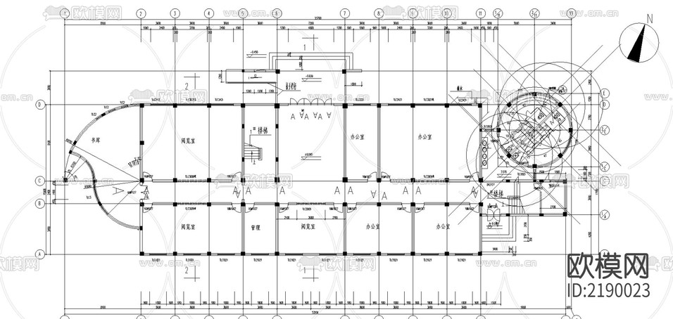 小學(xué)綜合樓cad施工圖下載(渲染圖4)