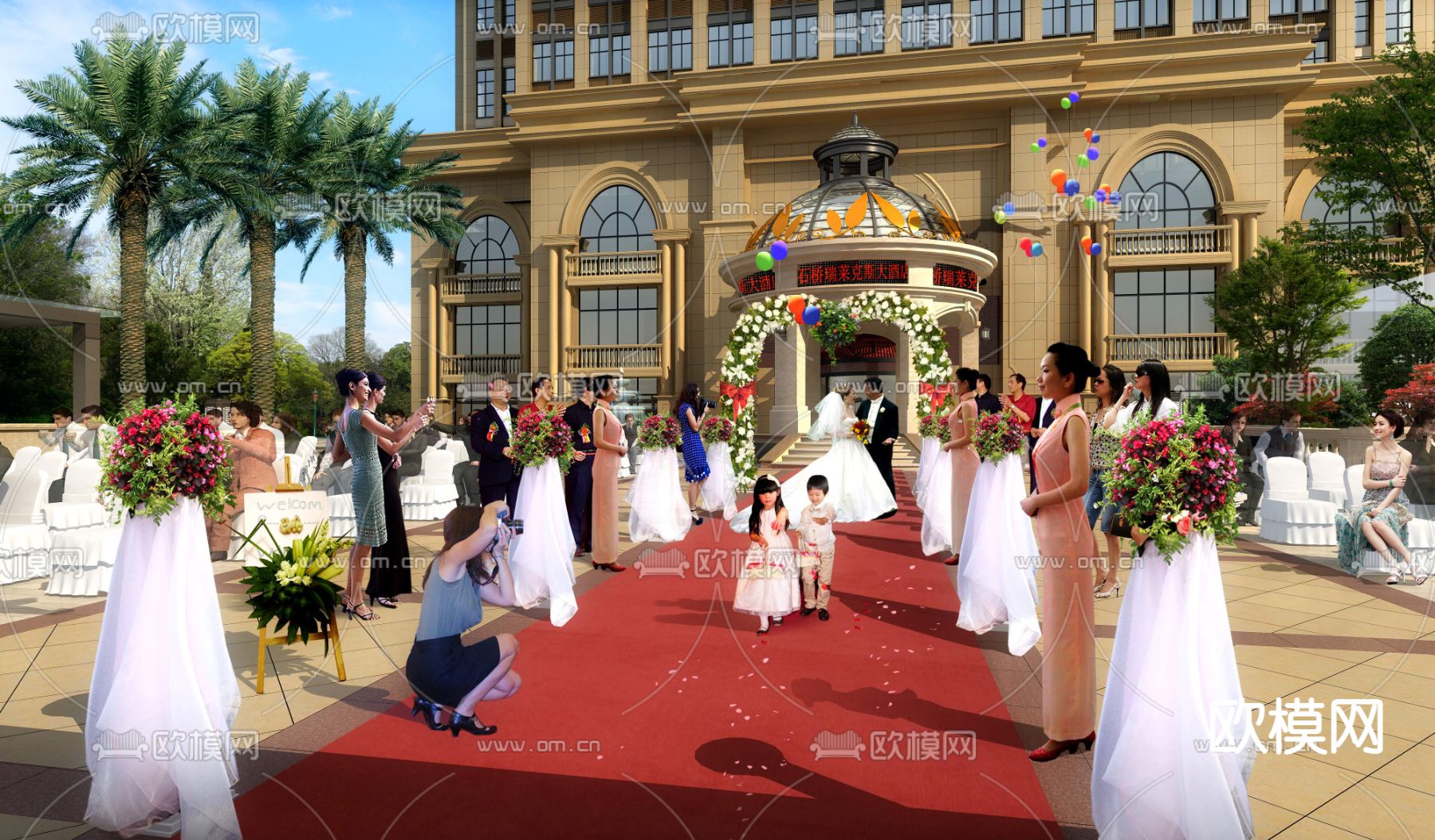 欧式婚礼场景psd下载