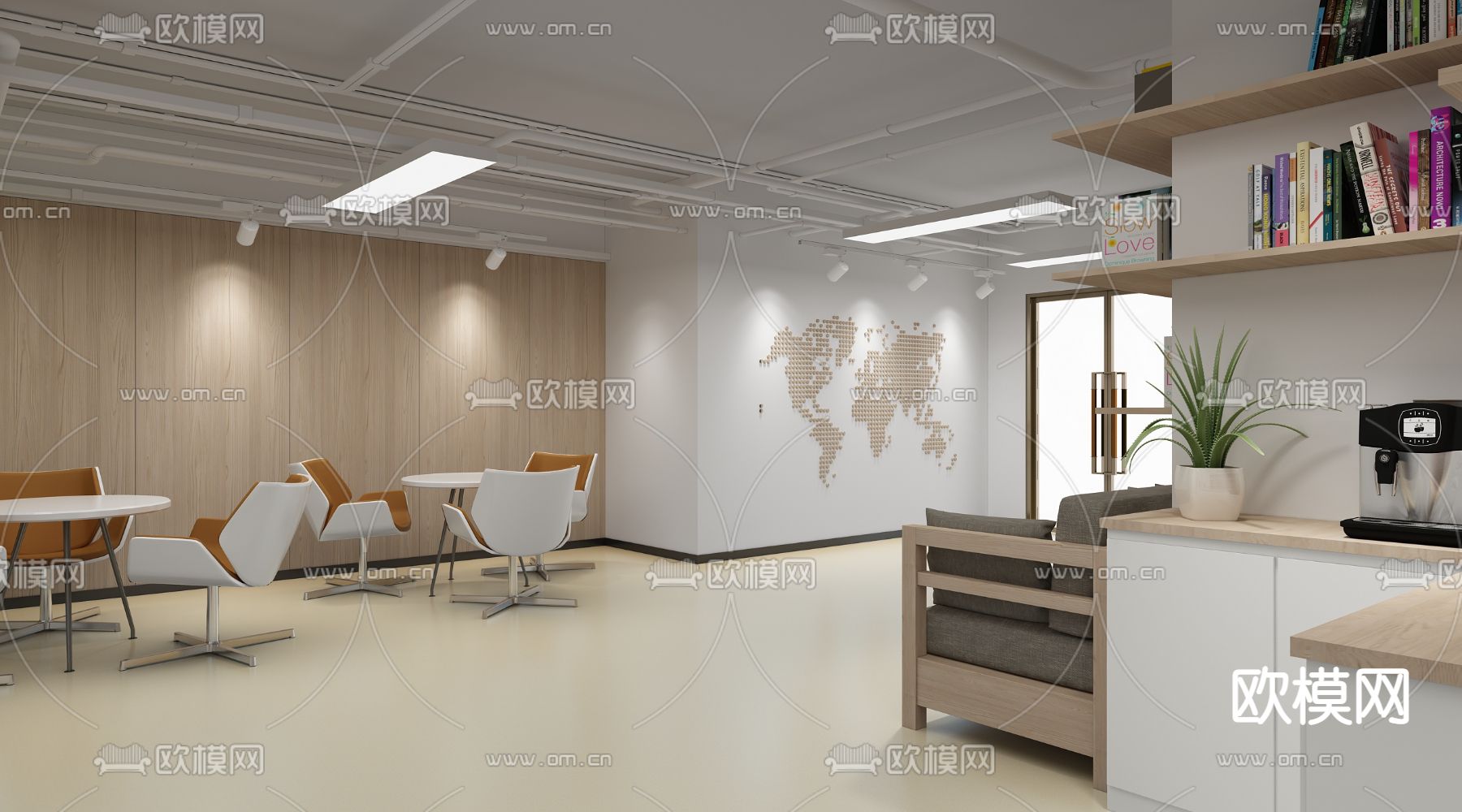 现代党群服务站3d模型下载（渲染图5）