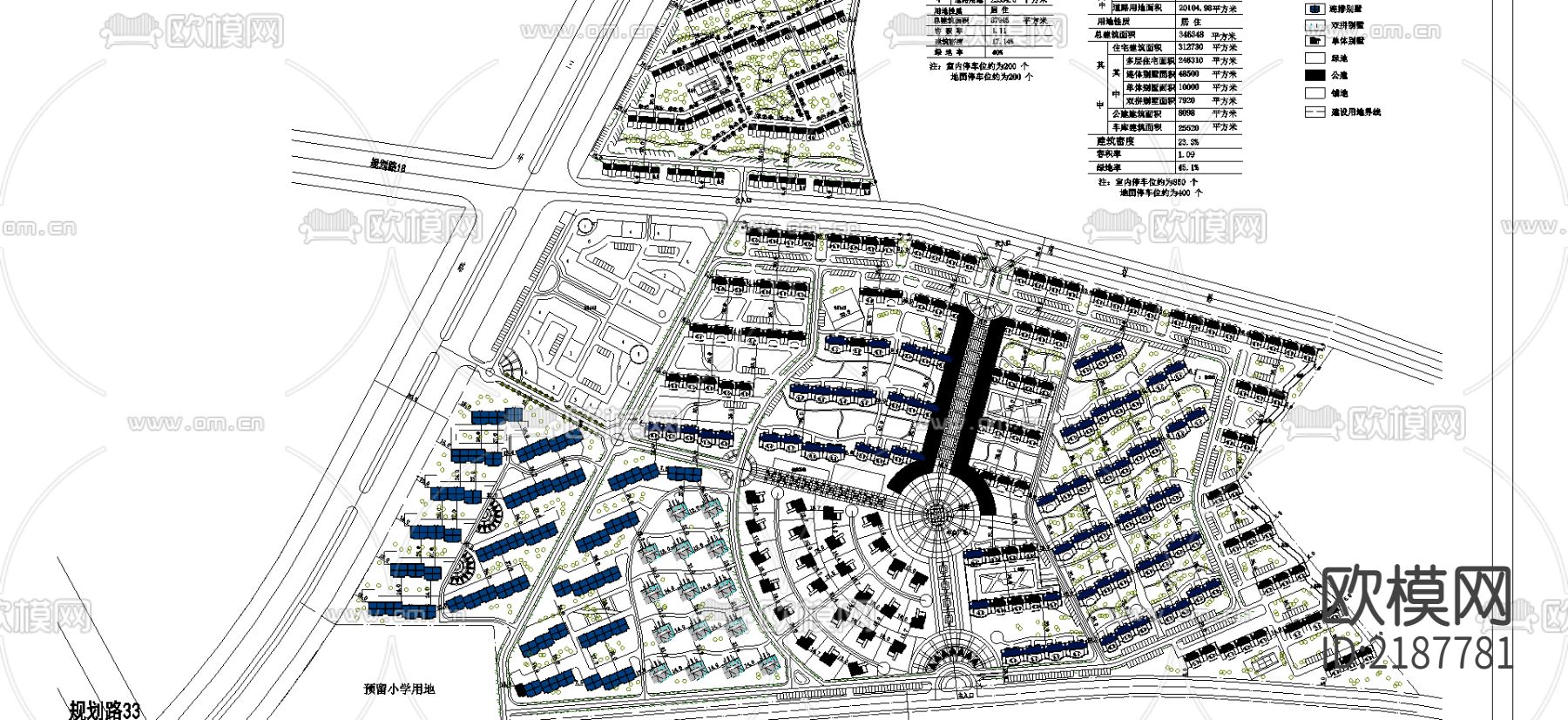 大型居住小区规划cad施工图下载（渲染图3）