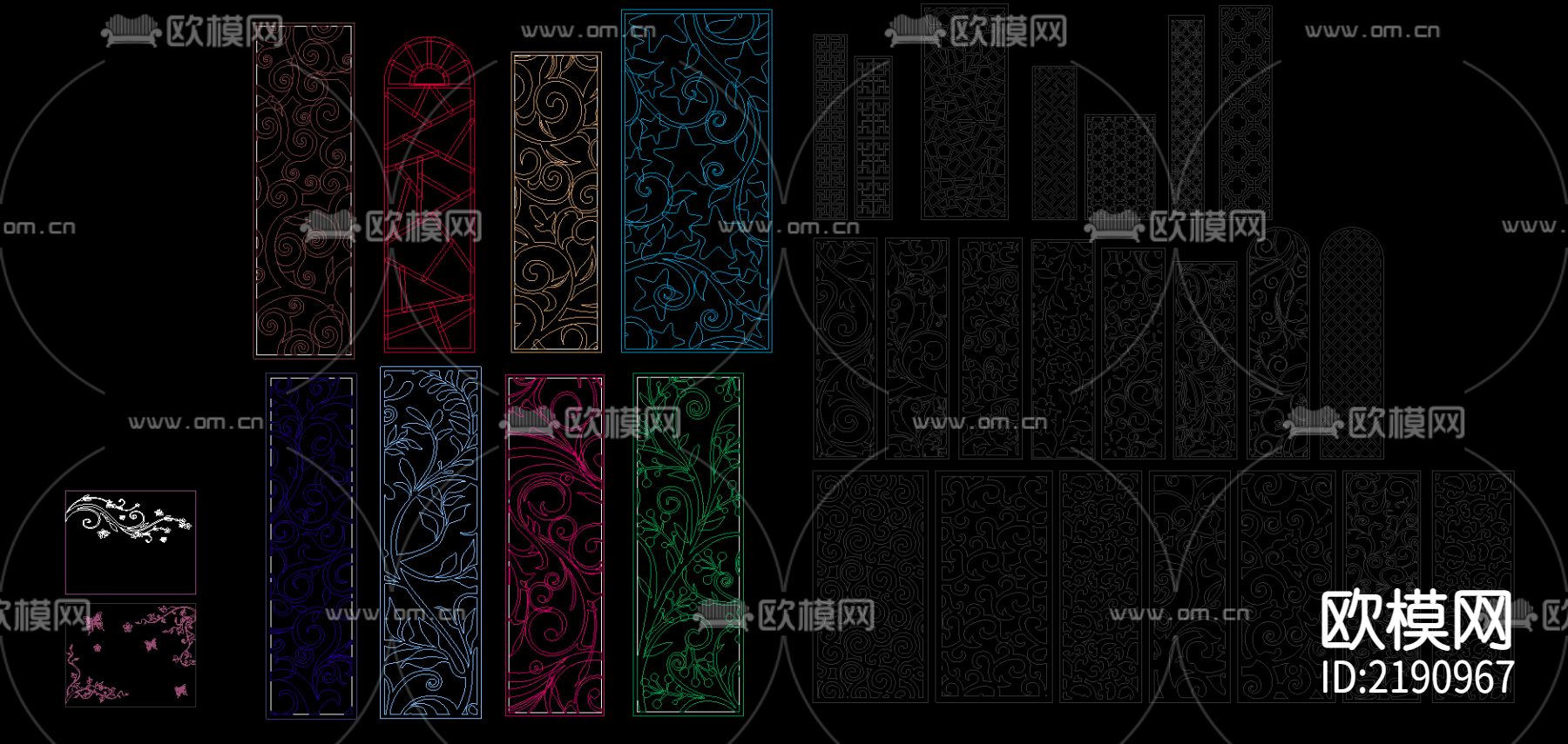 雕刻雕花cad图库下载（渲染图1）