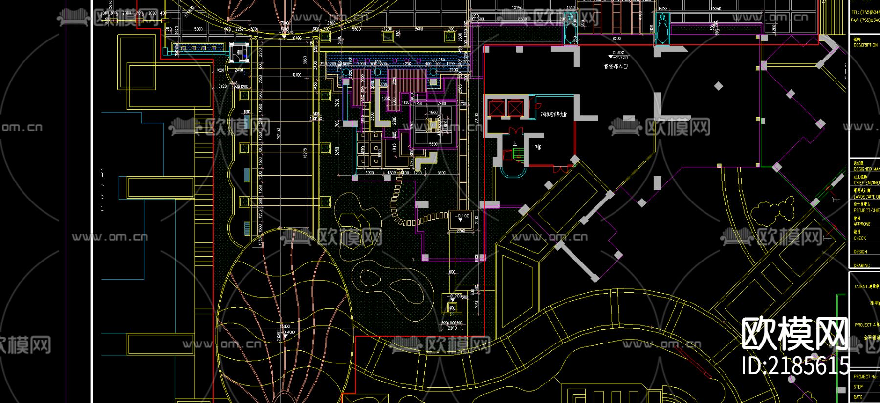 铺装定位标高灯具公设CAD施工图下载（渲染图4）