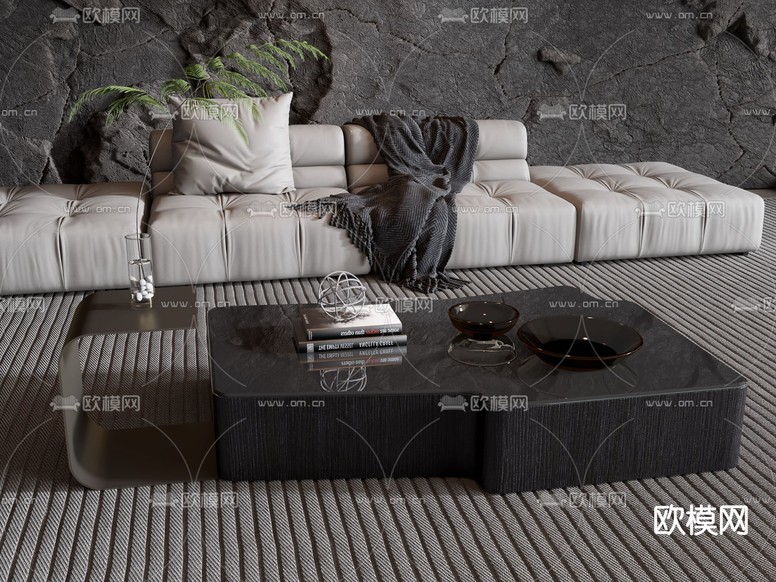 高级灰茶几3d模型下载