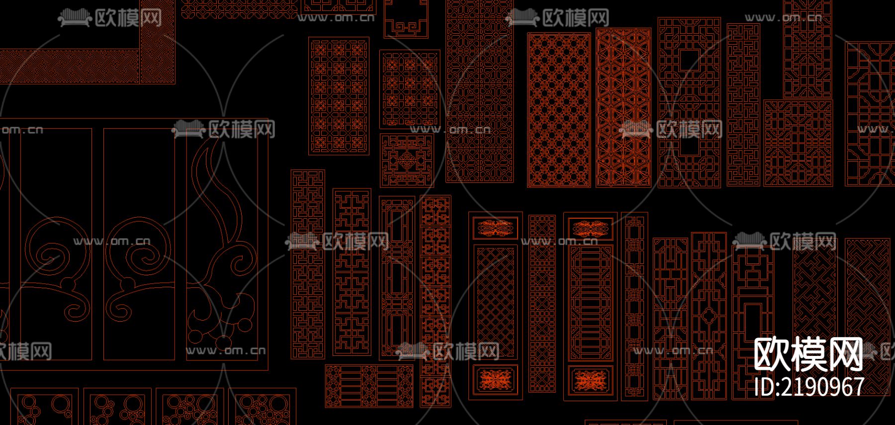 雕刻雕花cad图库下载（渲染图3）