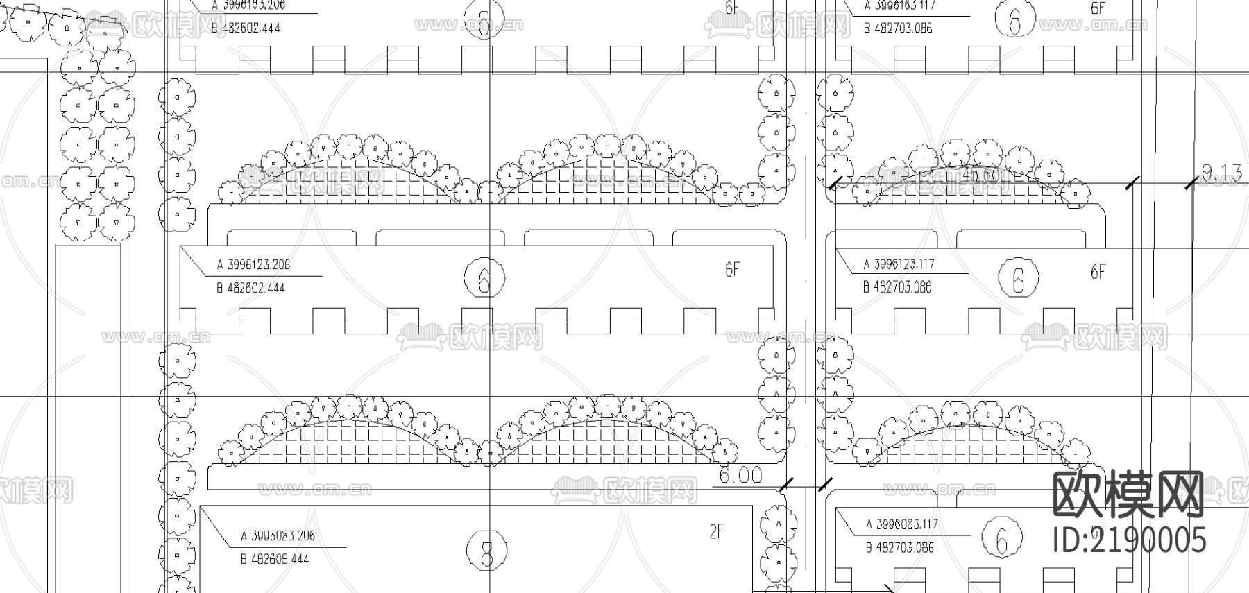 某中学总平面图cad图库下载（渲染图3）