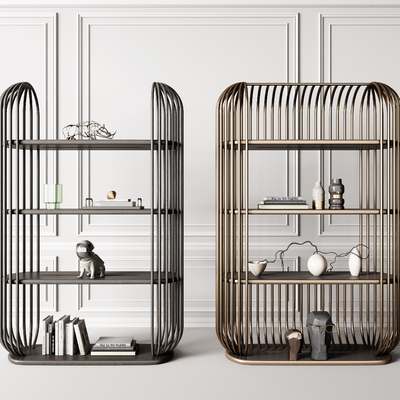  Minotti 现代书架装饰架su模型 